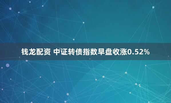 钱龙配资 中证转债指数早盘收涨0.52%